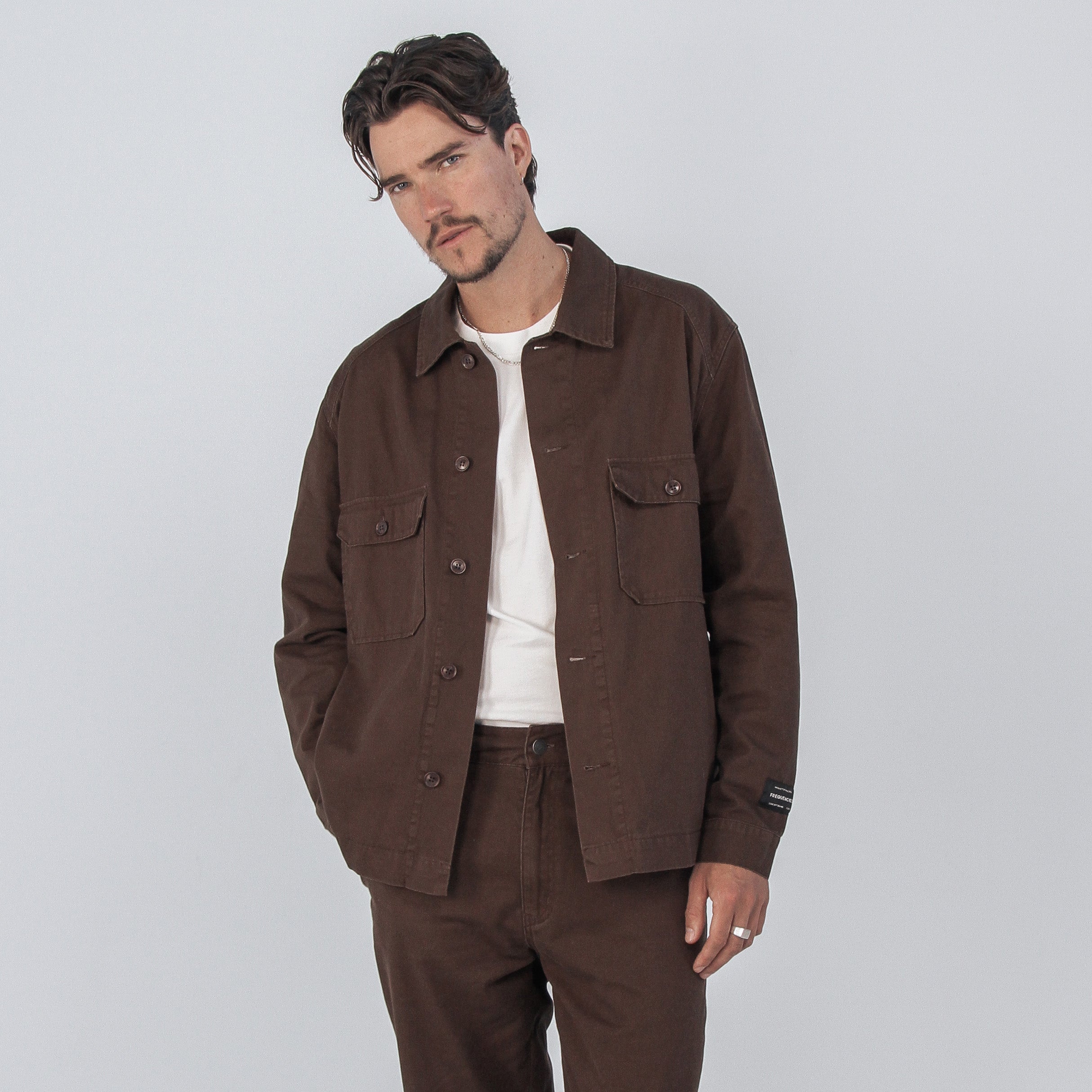 PHASER SHIRT JACKET - FADED BROWN