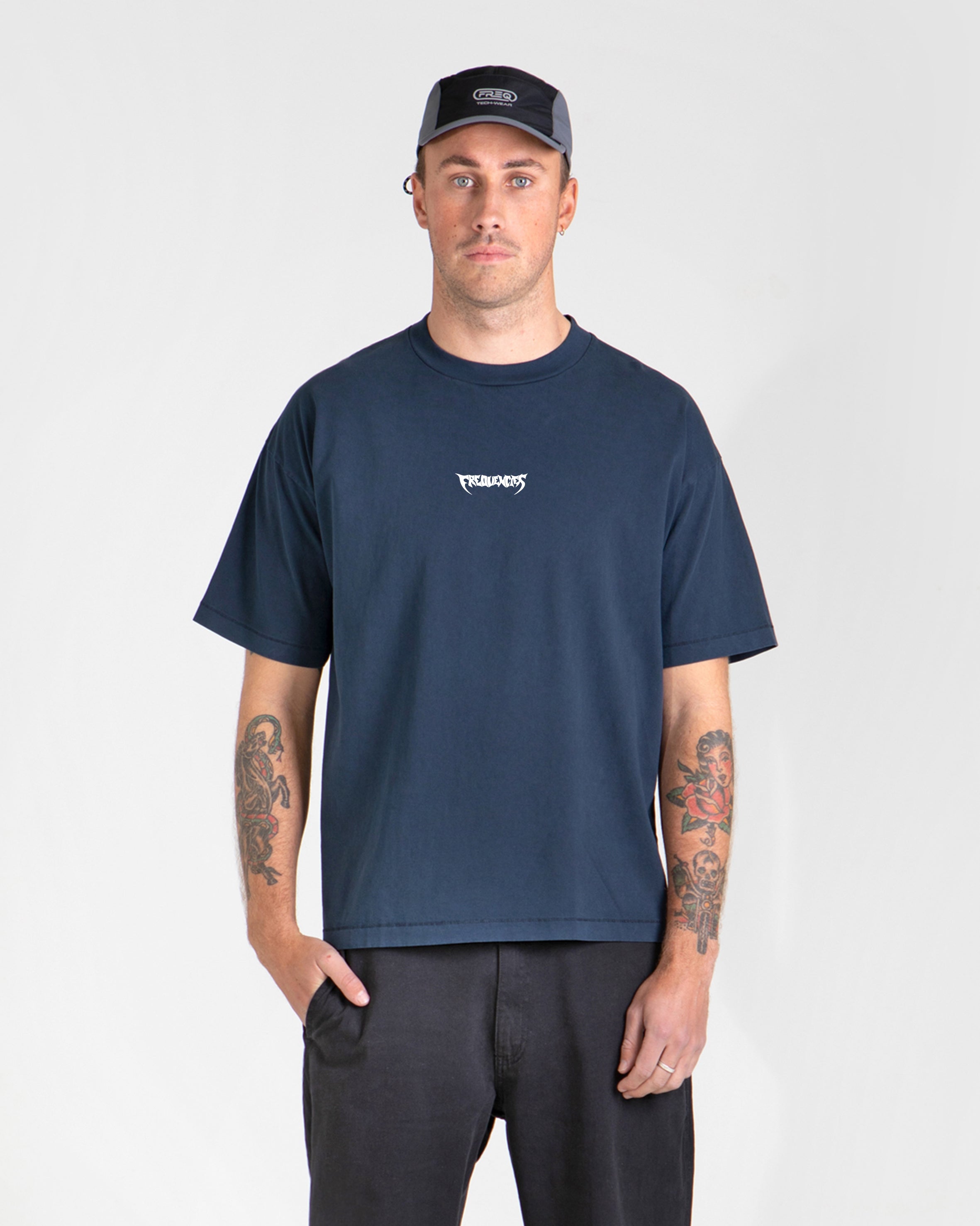 MINI CHROME TEE - NAVY